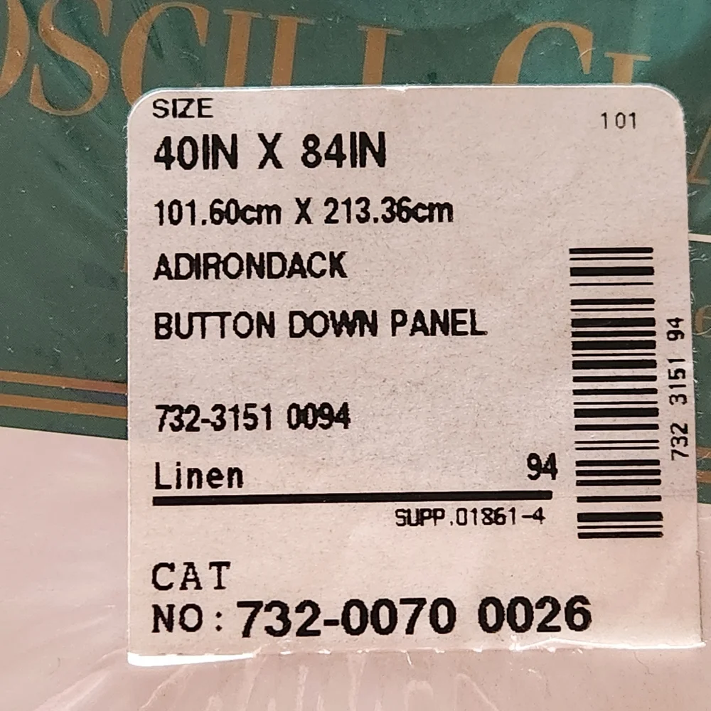 NWT Croscill Classics Adirondack Button-Down Curtain Panel 40″×84″